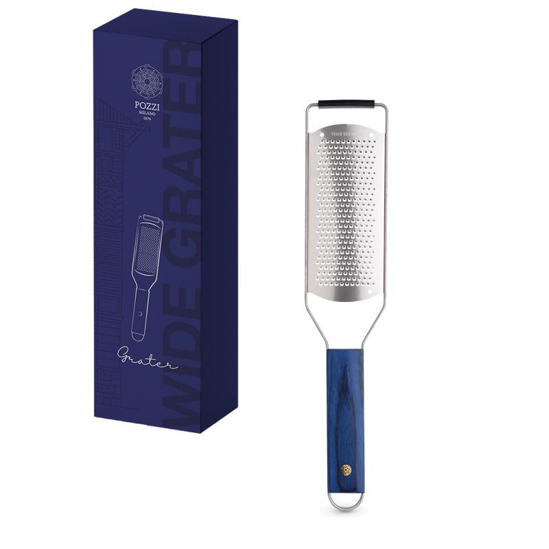 Grattuggia 31,5x6 cm in acciaio e manico in pakkawood blu in gift box BLUE