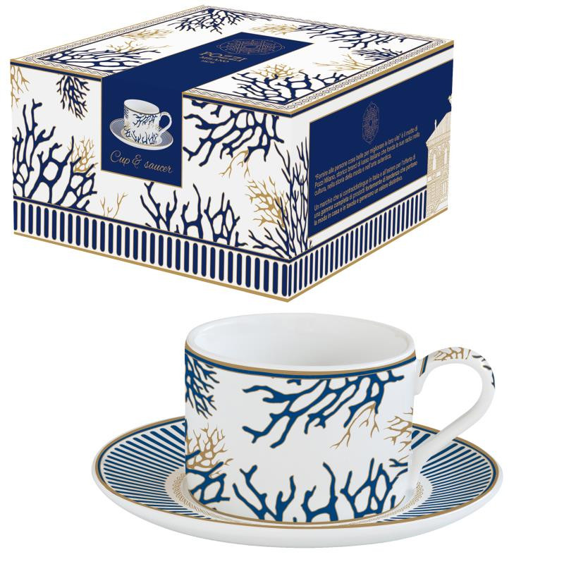 Tazza da tea c/piat.220 ml in NB in color box CORALLO