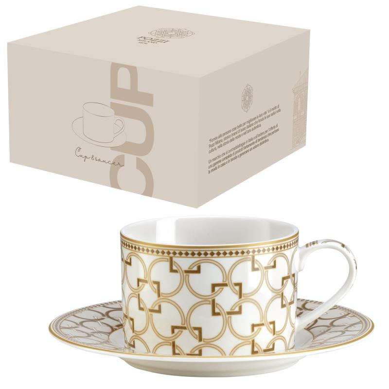 Tazza da tea c/piat.220 ml in NB in color box DECO'