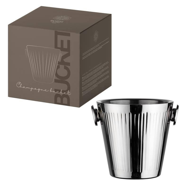 Secchiello Champagne rigato a doppia parete Ø 23cm/h 23 cm in gift box Silver