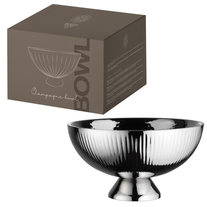 Ciotola Champagne rigata Ø 32cm in gift box Silver