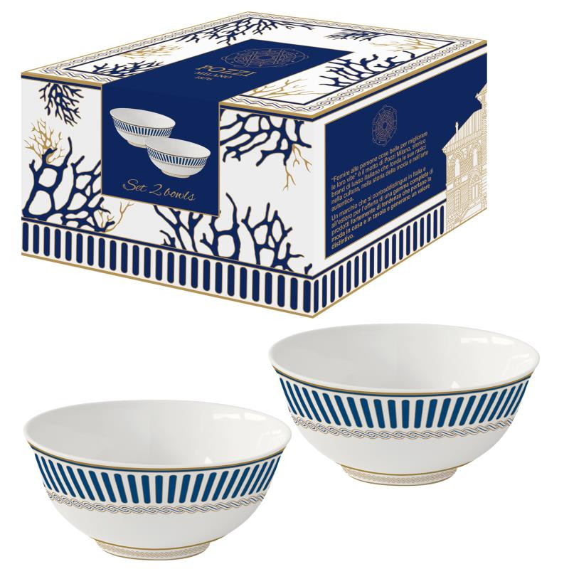 Set 2 ciotole Ø 11 cm in porc.NB in color box CORALLO