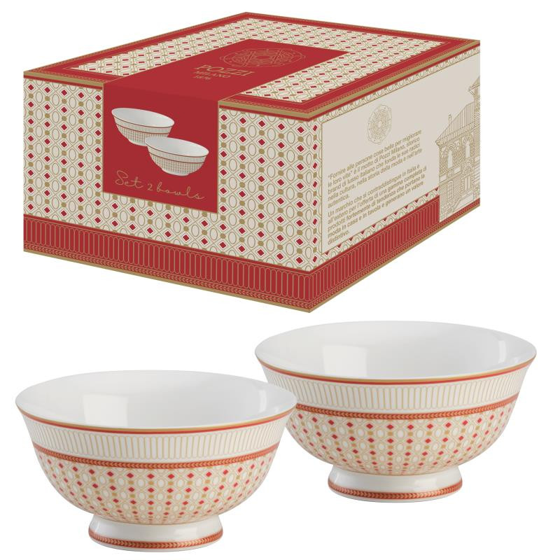 Set 2 ciotole Ø 11 cm in porc.NB in color box IMPERIAL