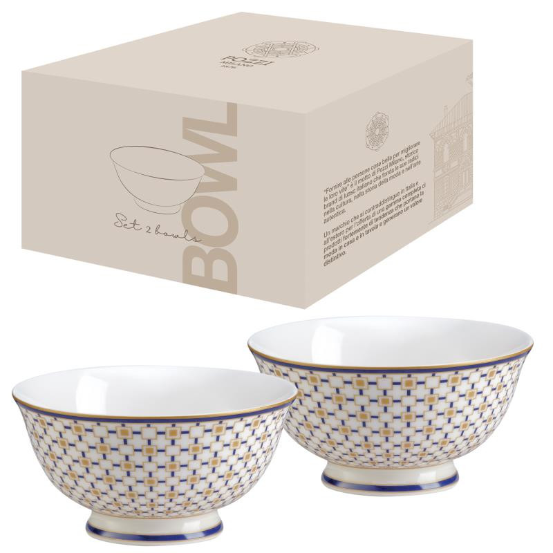 Set 2 ciotole Ø 11 cm in porc.NB in color box CHARLES