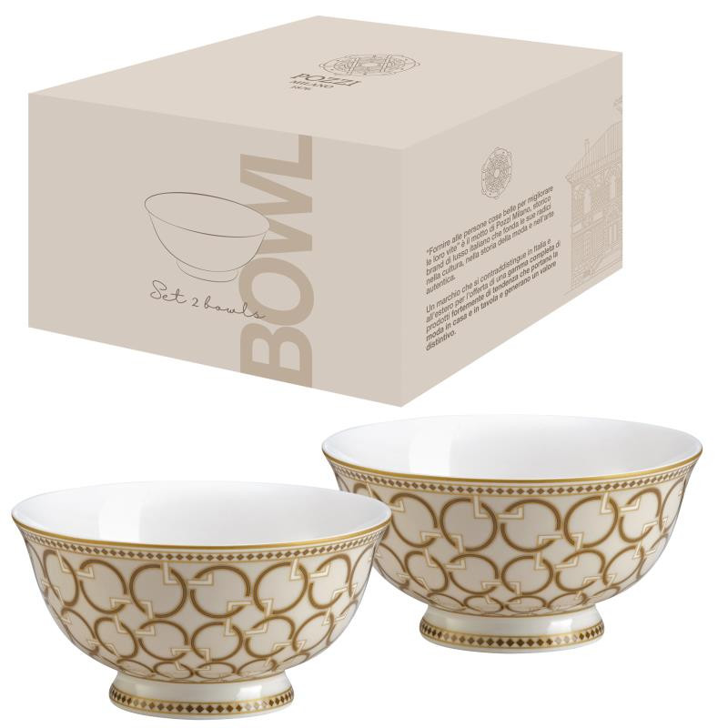 Set 2 ciotole Ø 11 cm in porc.NB in color box DECO'