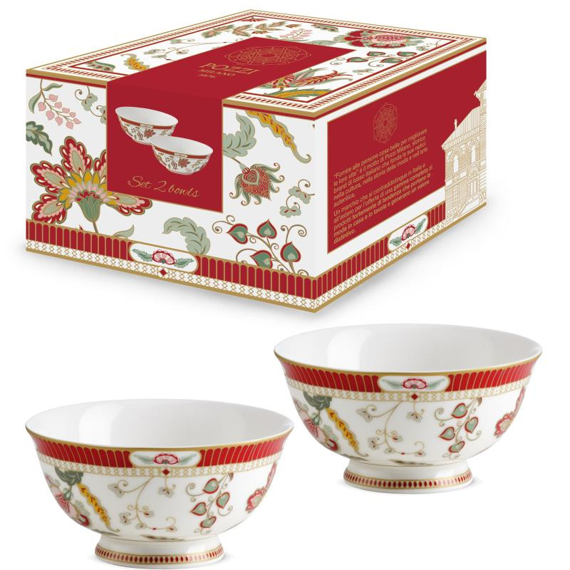 Set 2 ciotole Ø 11 cm in porc.NB in color box KASHMIR