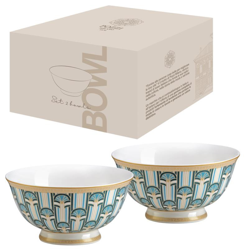 Set 2 ciotole Ø 11 cm in porc.NB in color box LIBERTY