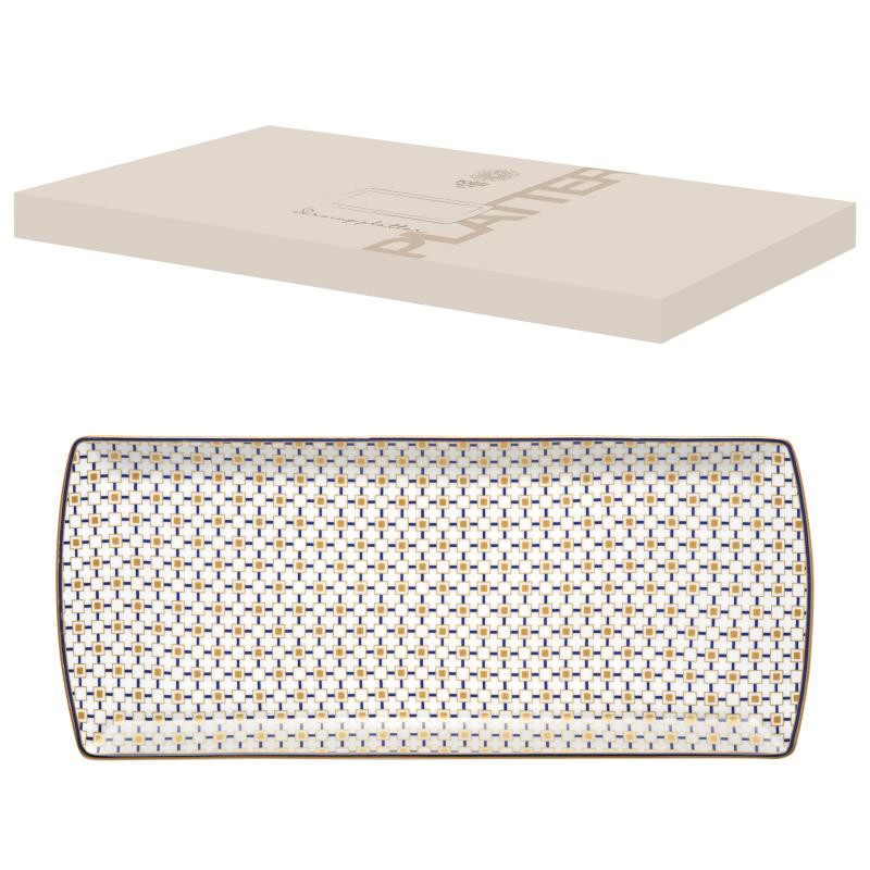 Vassoio 35x15 cm in porc.NB in color box CHARLES