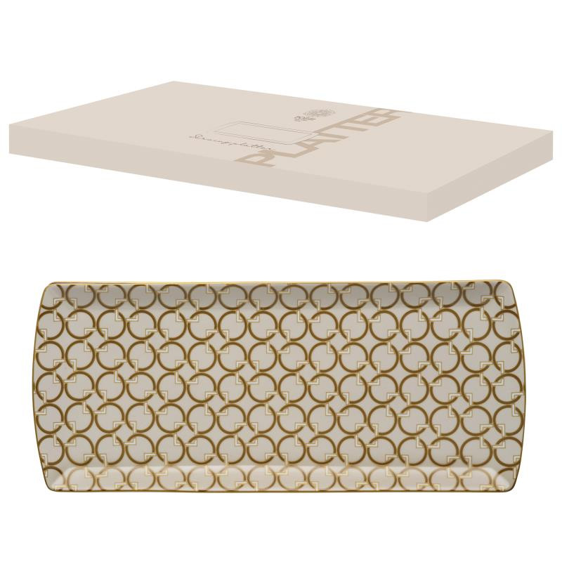 Vassoio 35x15 cm in porc.NB in color box DECO'