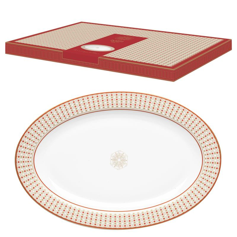 Vassoio ovale 36x24,5 cm in porc.NB in color box IMPERIAL