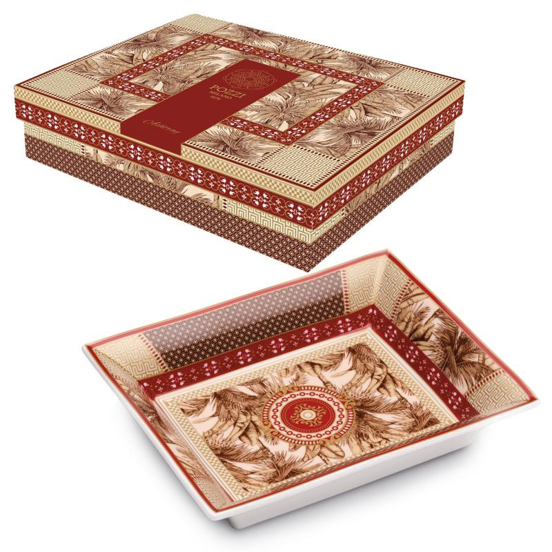 Svuota tasche 19,5x15,5 cm in porc.in gift box LIVING TROPICAL