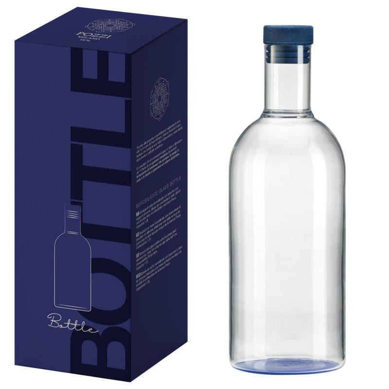 Bottiglia da 1,2 L in vetro borosilicato in gift box BLU