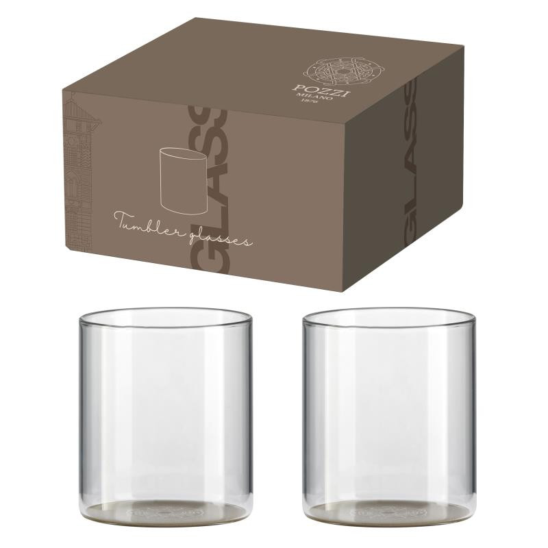 Set 4 bicchieri da 250 ml in vetro borosilicato in gift box MARRONE