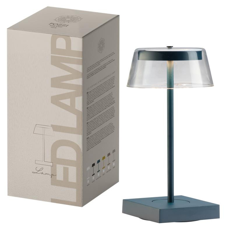 Lampada LED portatile ricaricabile c/paralume in color box OCEAN BLUE