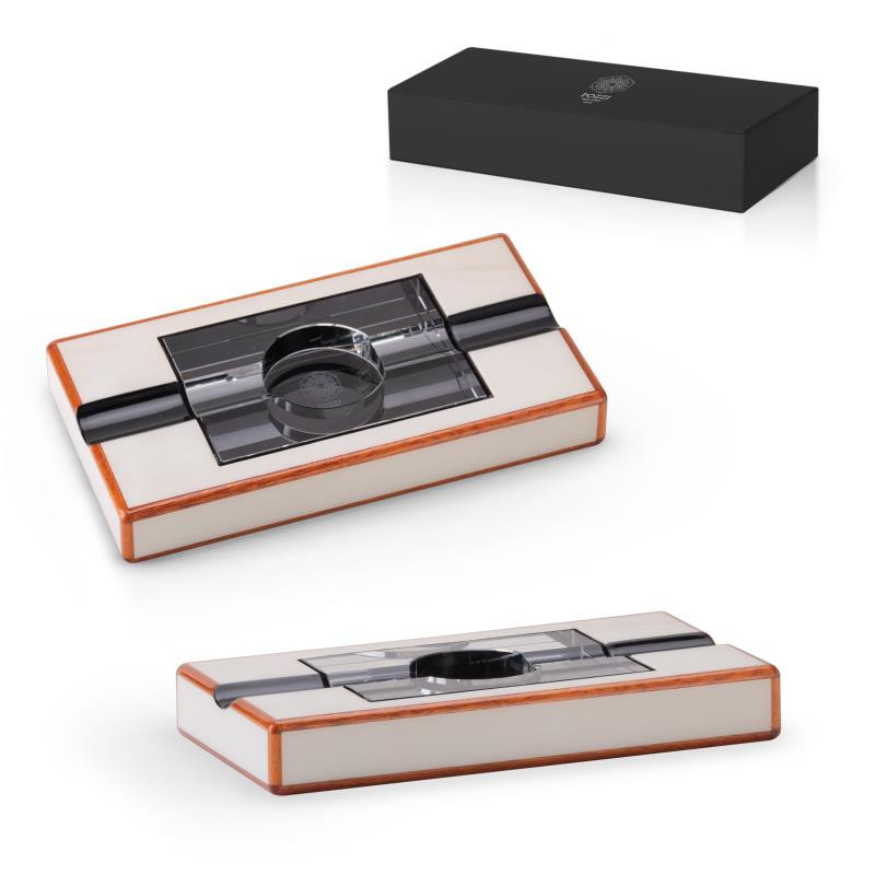 Posacenere in legno e MDF. 27*14,5*4,5 cm in gift box. Bianco