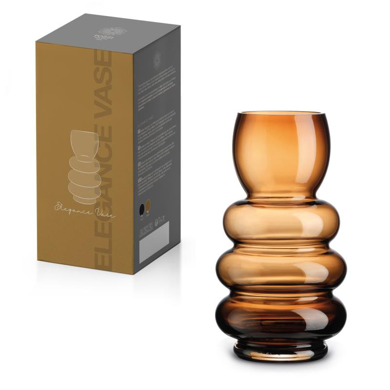 Vaso in vetro Ø 12,5x24 cm in color box AMBRA