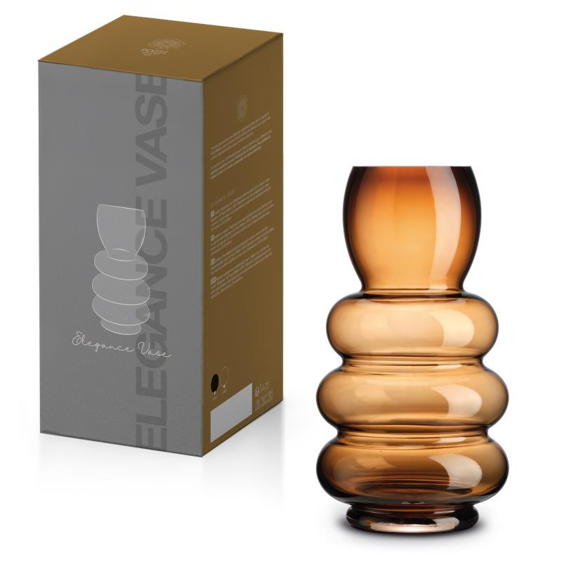 Vaso in vetro Ø 15,5x30 cm in color box AMBRA
