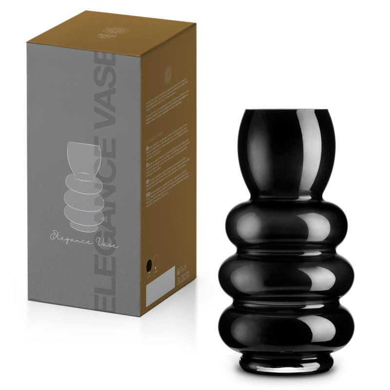 Vaso in vetro Ø 15,5x30 cm in color box NERO