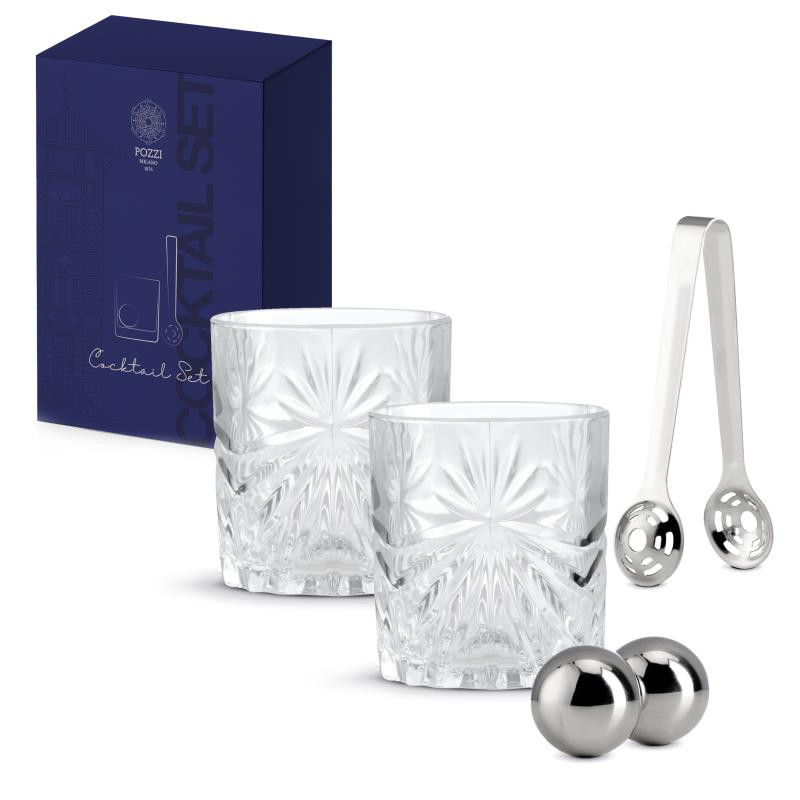 Set cocktail con sfere e pinza per ghiaccio vers.B TRASPARENTE