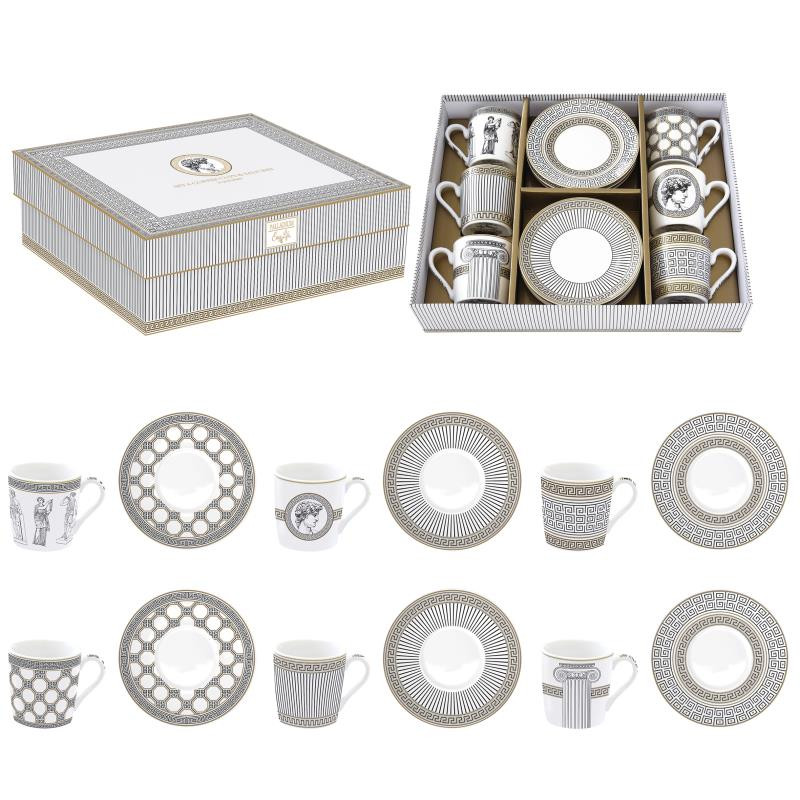 Set 6 tazzine espr.100 ml c/piattini in gift box  PALLADIUM