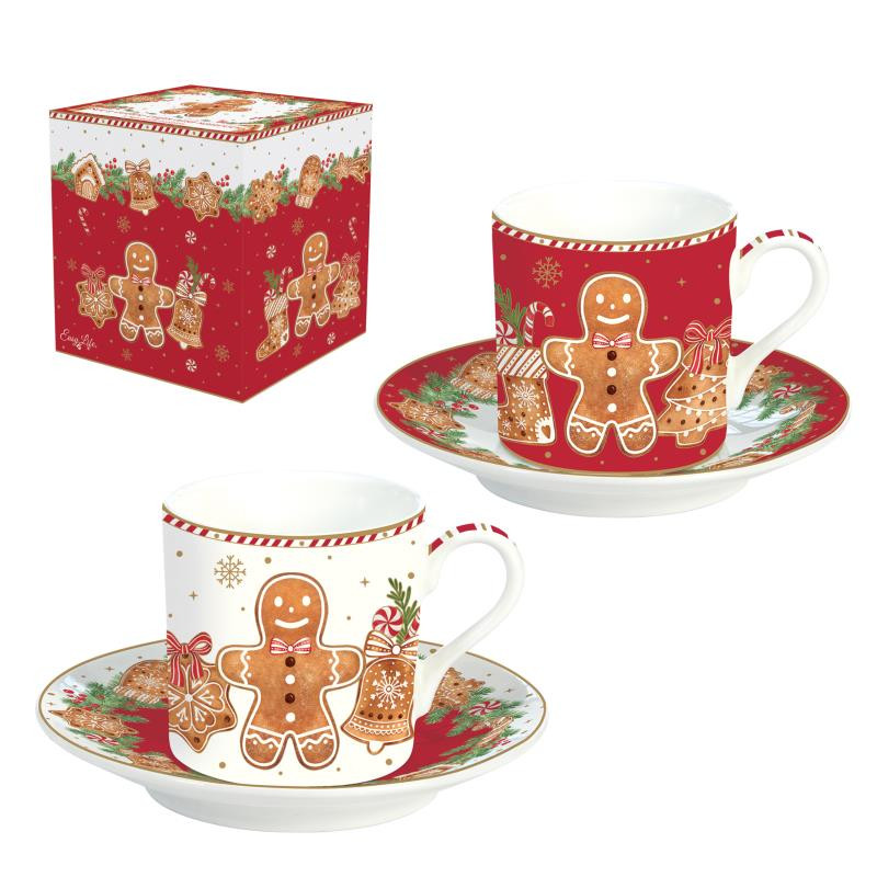 Set 2 high quality Fine Chine  C&S 75 ml in c.b. FANCY GINGERBREAD