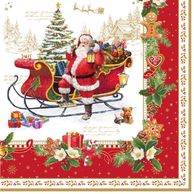 Conf.20 Tovaglioli Carta 33x33 CHRISTMAS MEMORIES