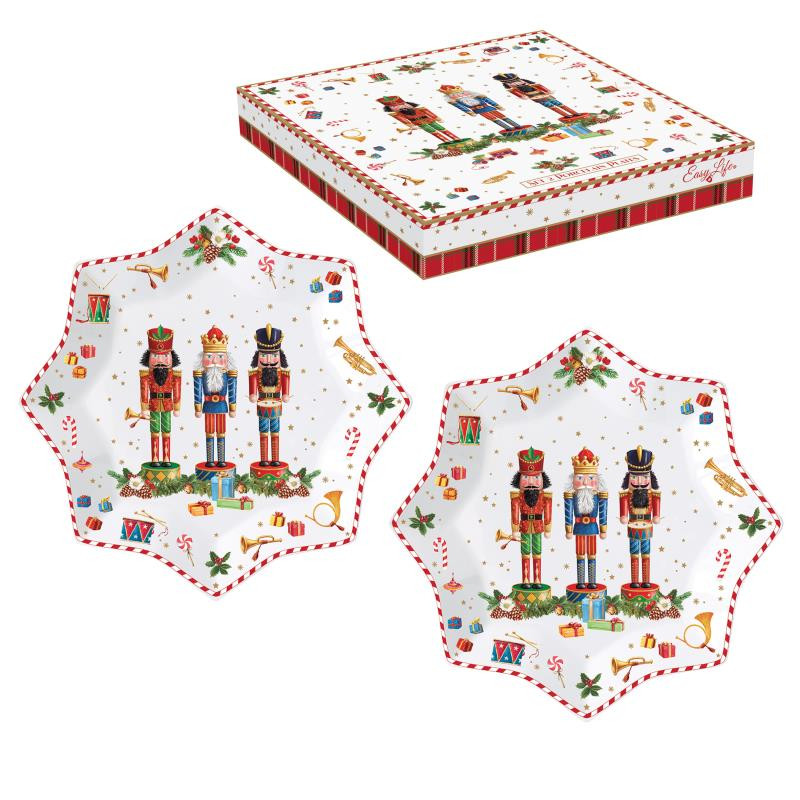 Set 2 piattini dessert Ø 20 in porc.in c.b. VINTAGE NUTCRACKER