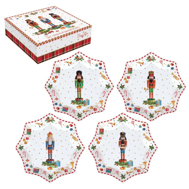 Set 4 piatti dessert Ø 16 cm in porc.in c.b. VINTAGE NUTCRACKER