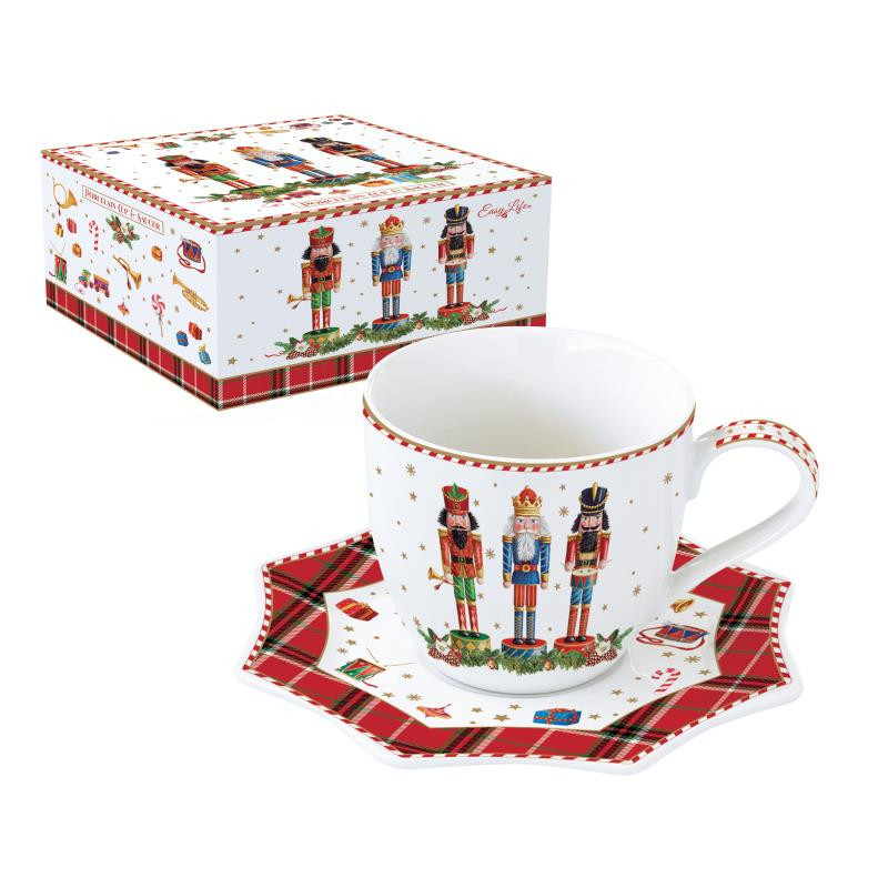 Tazza con piattino 250 ml in porc.in c.b. VINTAGE NUTCRACKER