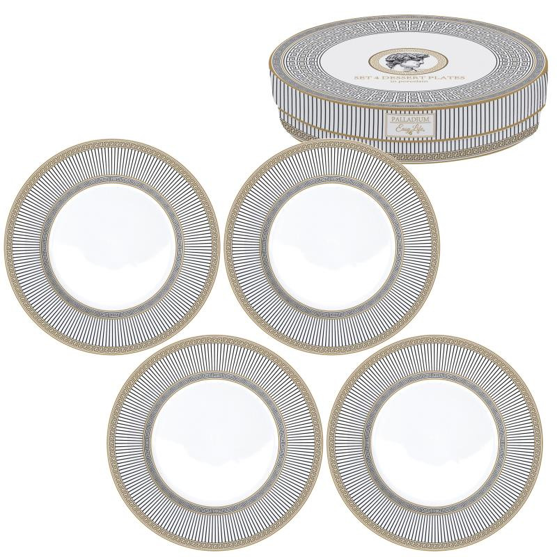 Set 4 piatti dessert Ø 19 cm in porc.in scat.regalo PALLADIUM