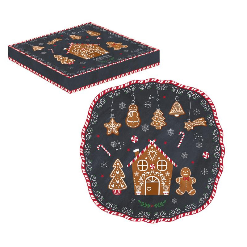 Piatto in porc.Ø 20 cm in color box GINGERBREAD