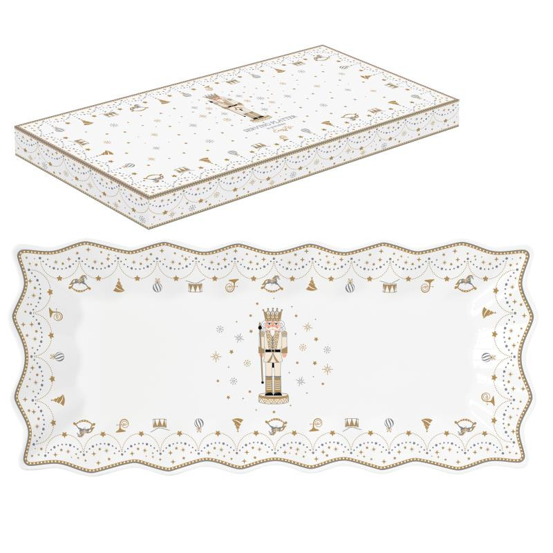 Piatto da portata 40x18 cm in porc.in c.b. ROYAL NUTCRACKER