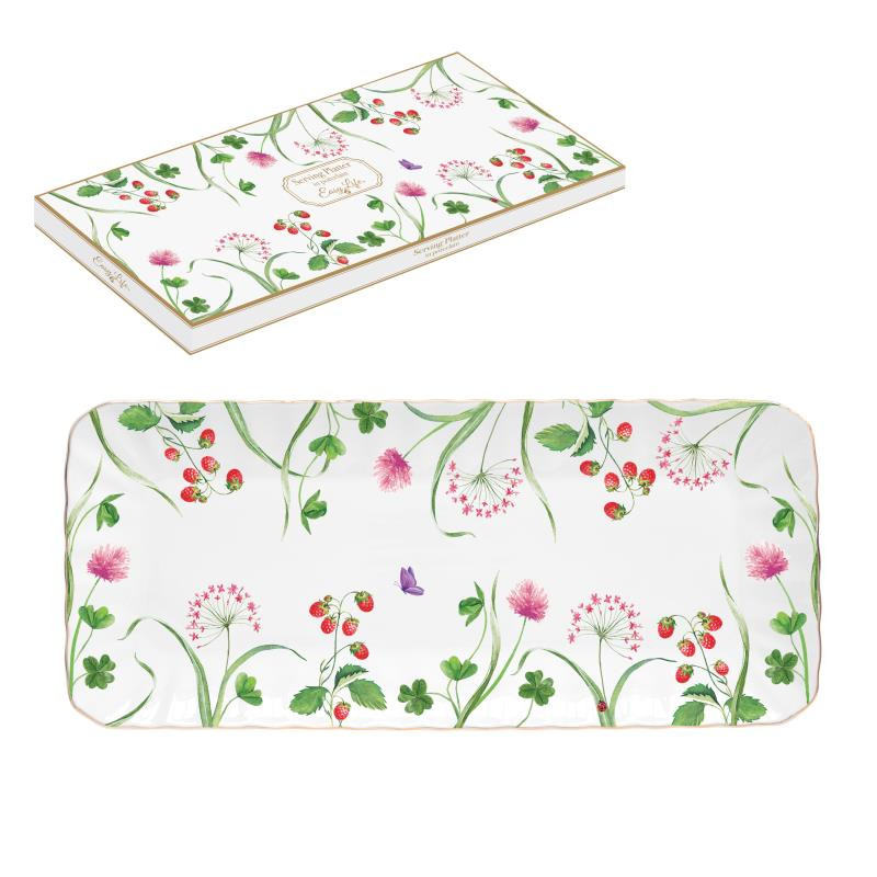 Vassoio rett.36x16 cm in porc. in color box EN PLEIN AIR