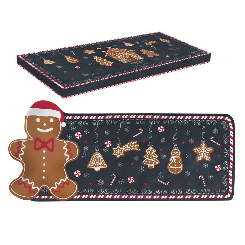 Vassoio sagomato 36x16 cm in porc.in c.b. GINGERBREAD