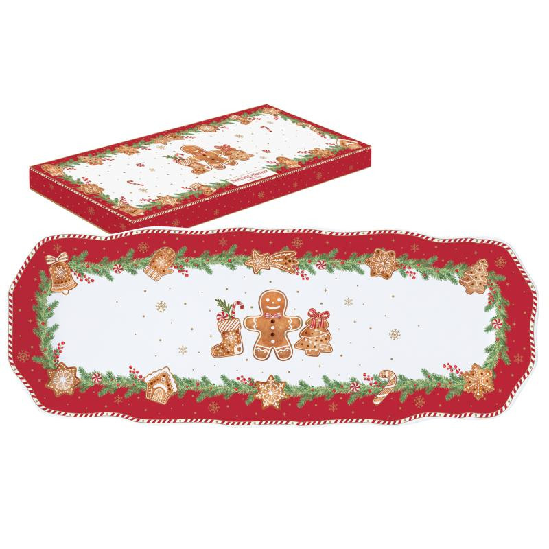 Porcelain serving platter  37x14 cm in color box 
 FANCY GINGERBREAD