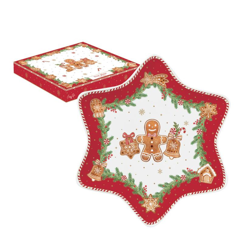 Porcelain plate Ø 22,5 cm in color box 
 FANCY GINGERBREAD