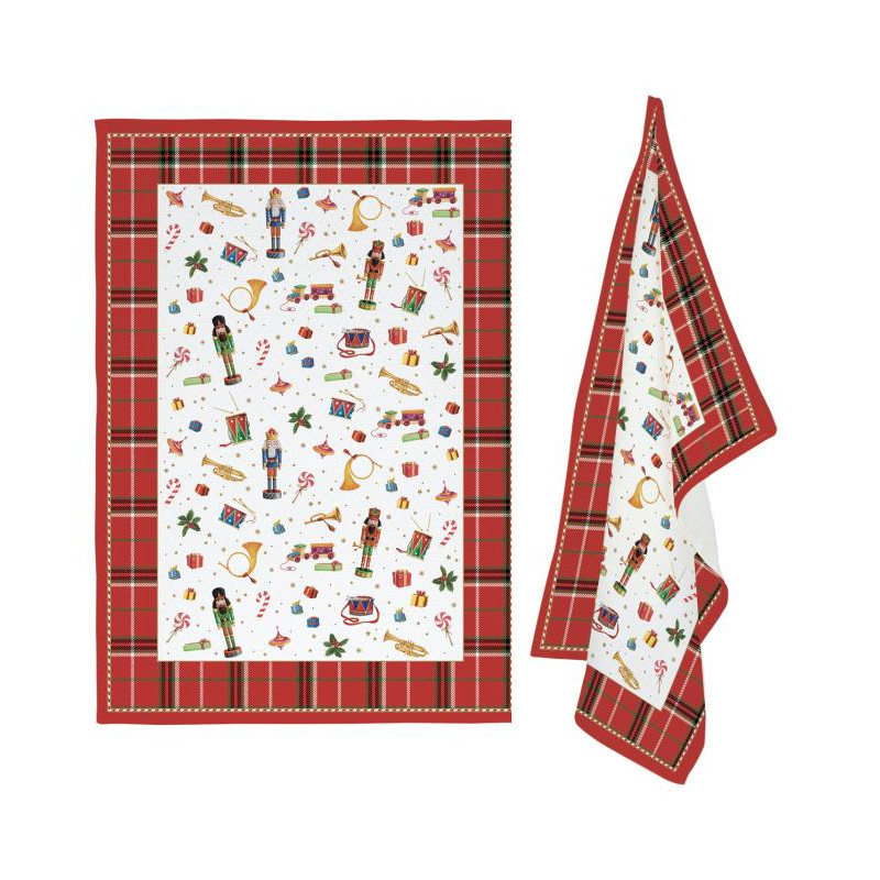 Set 2 strofinacci 70x50 cm VINTAGE NUTCRACKER