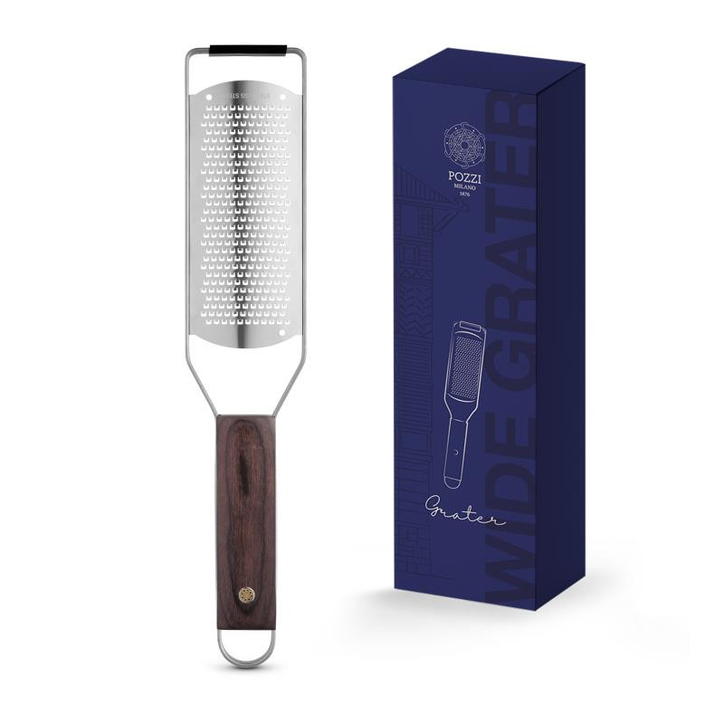 Grattuggia 31,5x6 cm in acciaio e manico in pakkawood marrone in gift box BROWN
