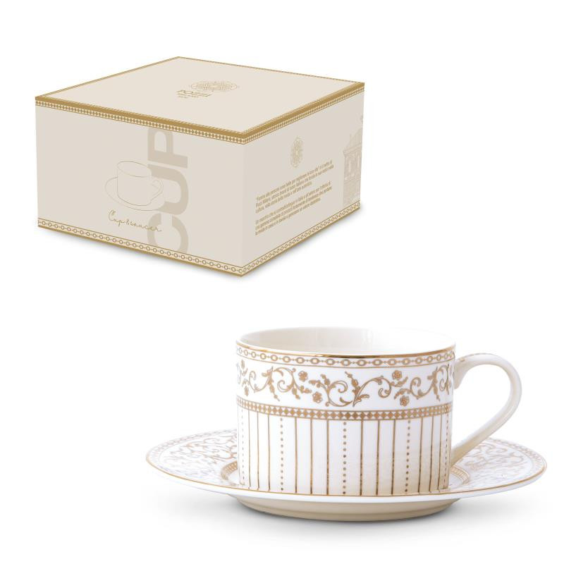 Tazza da tea c/piat.220 ml in NB in color box GOLDEN