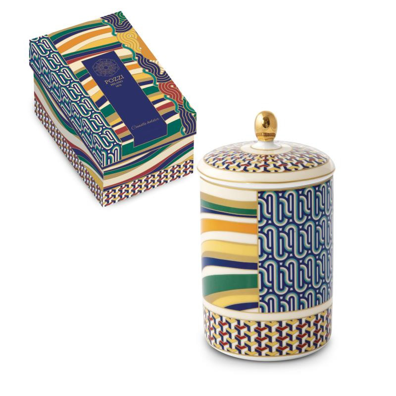 Candela profumata in vasetto di porcellana in gift box LIVING GEOMETRIC