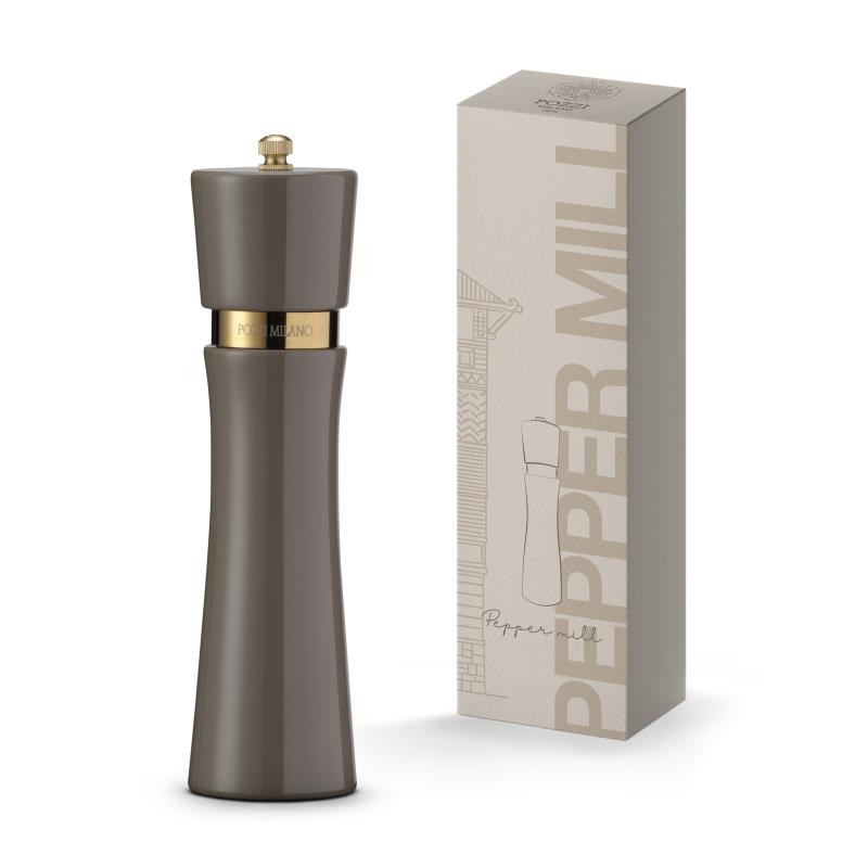 Rubberwood brown pepper mill in gift box