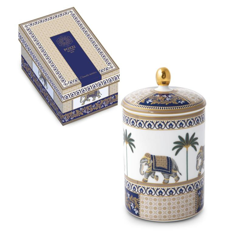 Candela profumata in vasetto di porcellana in gift box LIVING JAIPUR