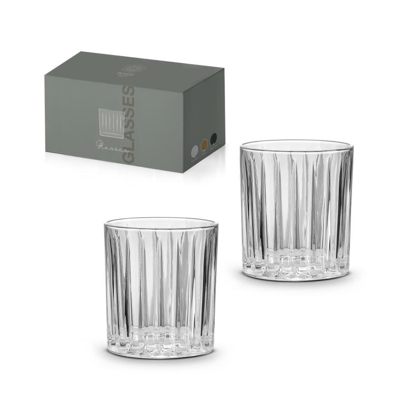 Set 2 bicchieri acqua 350 ml in color box TRASPARENTE