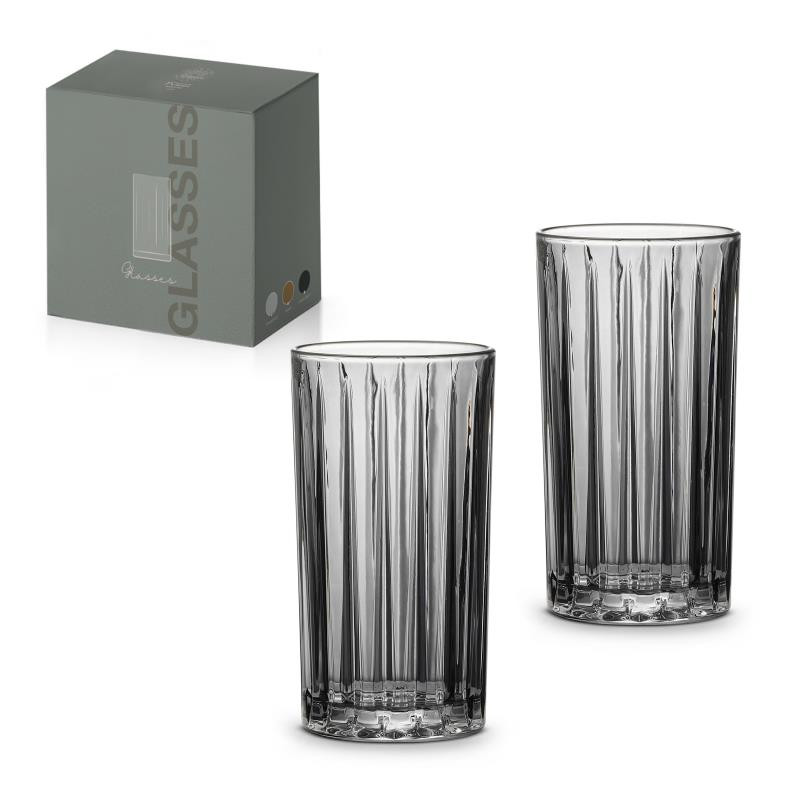 Set 2 bicchieri bibita 400 ml in color box SMOKE GREY