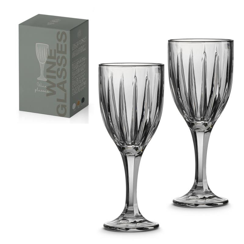 Set 2 calici vino 320 ml in color box SMOKE GREY