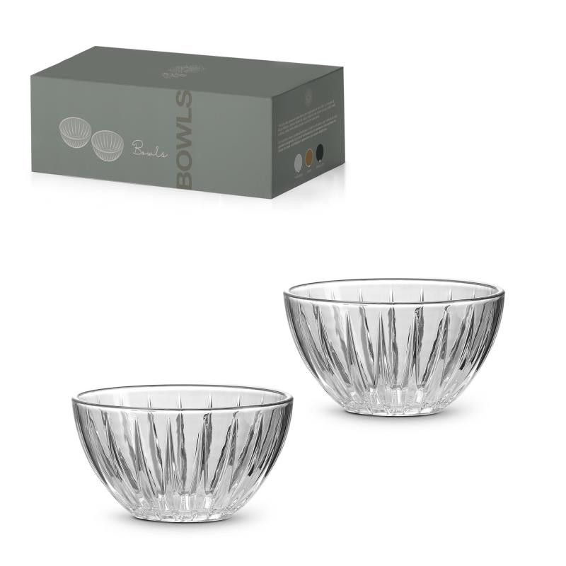 Set 2 ciotoline Ø 12  h 6,5 cm in color box TRASPARENTE