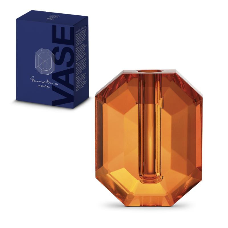 Vaso in vetro h 16 cm in color box ARANCIO