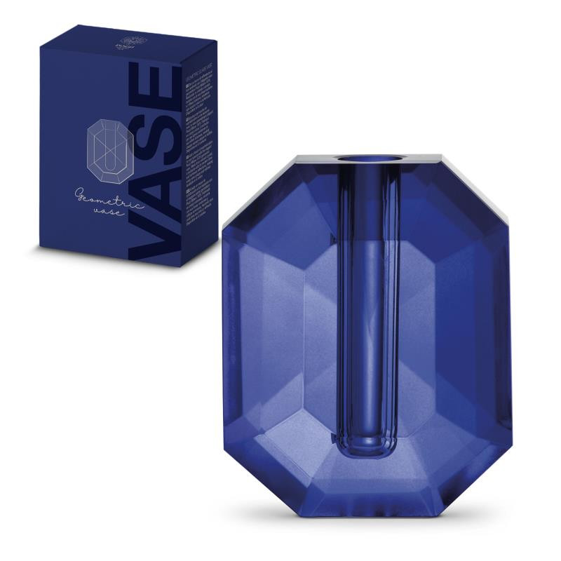 Vaso in vetro h 16 cm in color box DARK BLUE