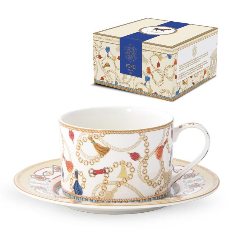 Tazza da tea c/piat.220 ml in NB in color box CHEVAL