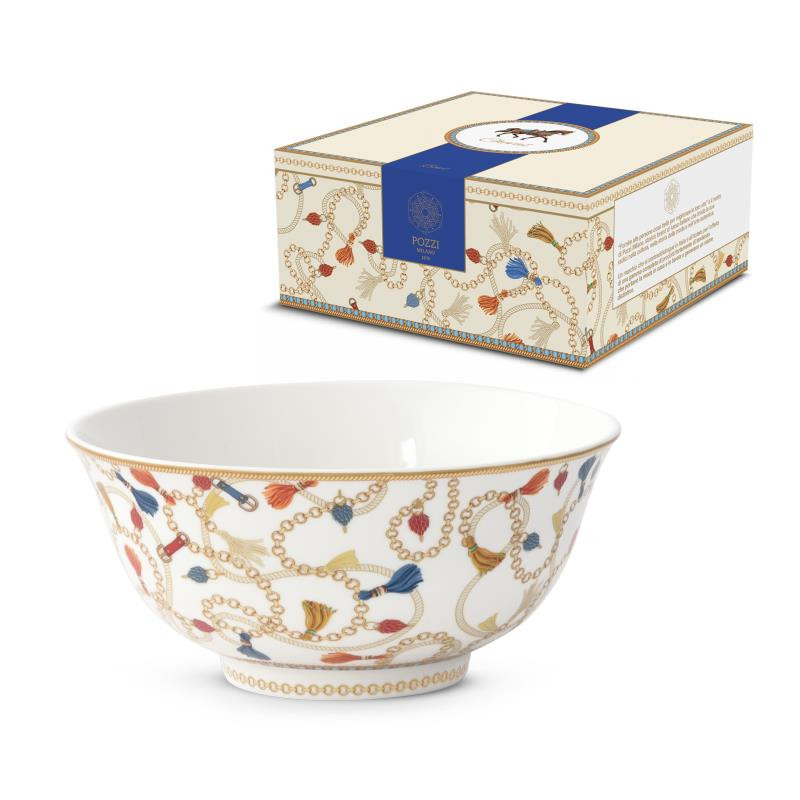 Ciotola Ø 15 cm in porc.NB in color box CHEVAL
